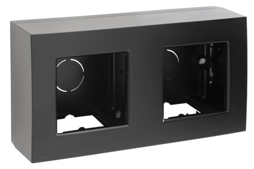 Niko Switches & Sockets Tweevoudige Opbouwkit voor twee inbouwfuncties, black coated