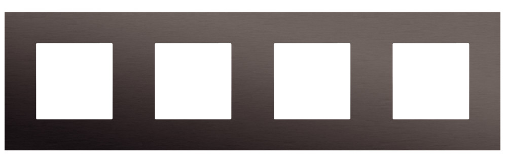 Niko Switches & Sockets Viervoudige Afdekplaat, 71 MM centerafstand, pure alu ganache bru