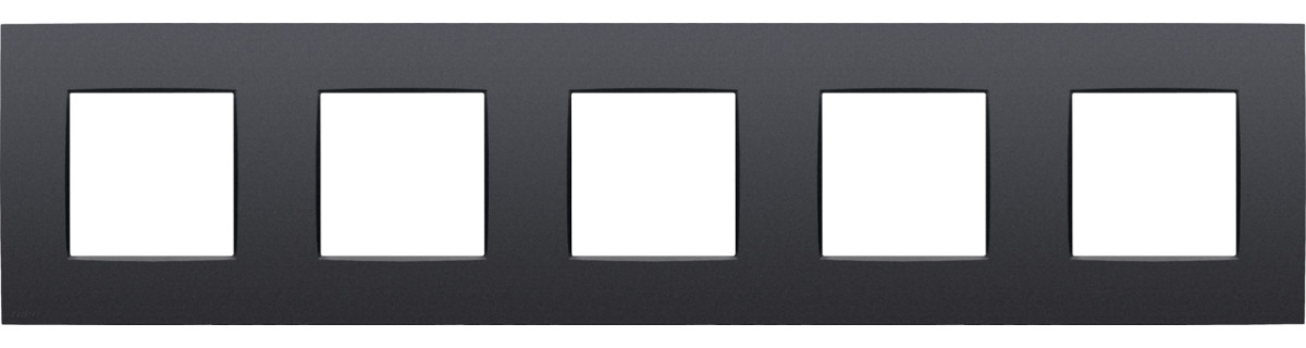 Niko Switches & Sockets Vijfvoudige Afdekplaat, 71 MM centerafstand, intense anthracite C