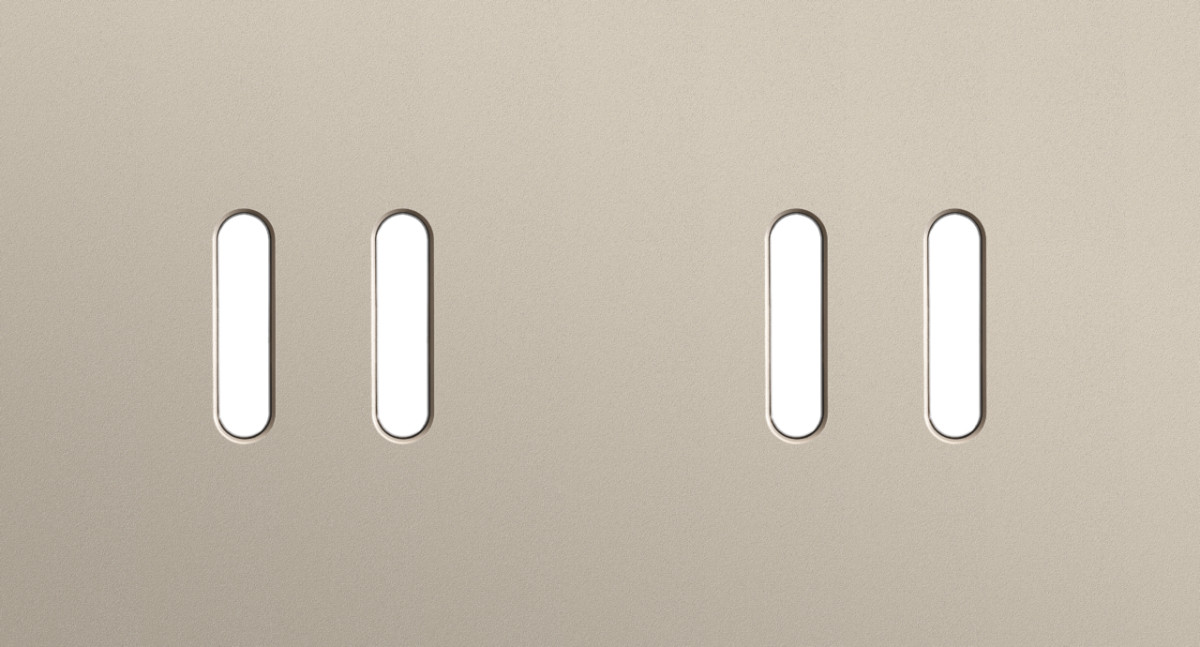 Niko Home Automation Tweevoudige Afdekplaat, horizontaal 71 MM centerafstand, voor 2 R