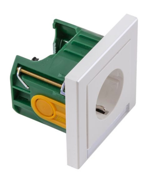 Nova Schuko contactdoos, schroefklemmen, 2-polig, zuiver wit