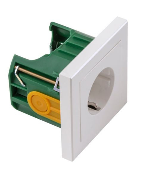 Nova Schuko contactdoos, schroefklemmen, 2-polig, zuiver wit