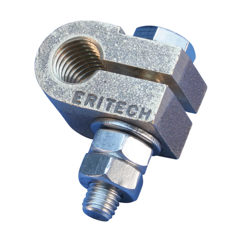 nVent ERICO Aardingsklemmen en Verbinders Ground Rod split clamp, rod to tape, 14.8 MM max dia, M10 thread