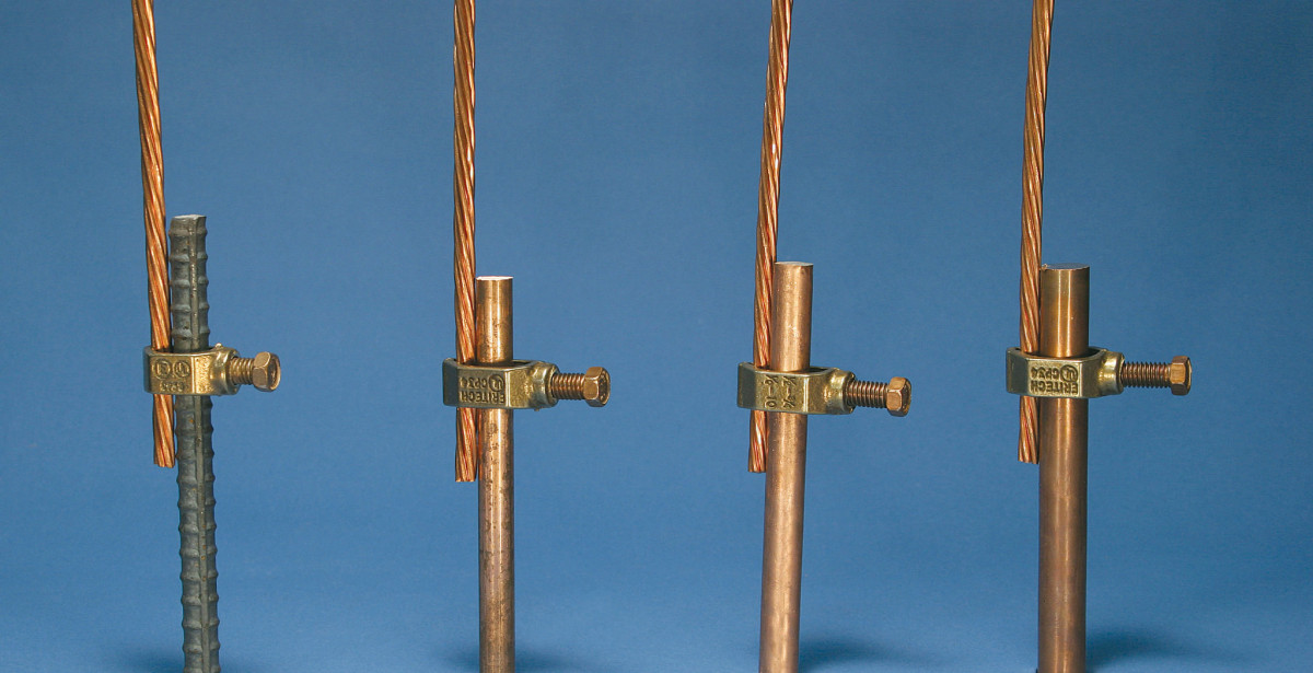 nVent ERICO Aardingsklemmen en Verbinders Klem Voor aardingsstang, stang naar geleider, brons, geweermetaal