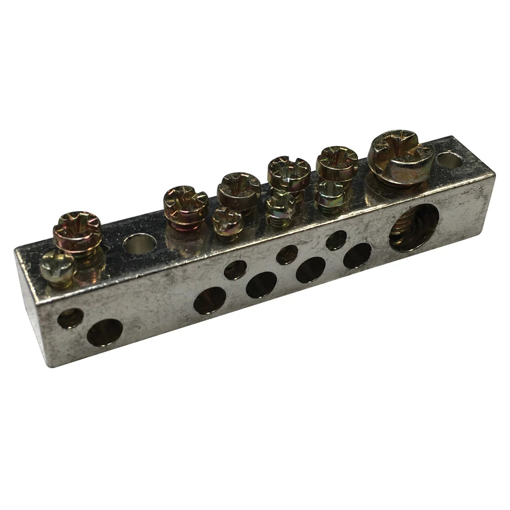 nVent ERIFLEX Aardingsrails Dubbele Aarding en neutraal busbar, vertind aluminium, 10 aansl.