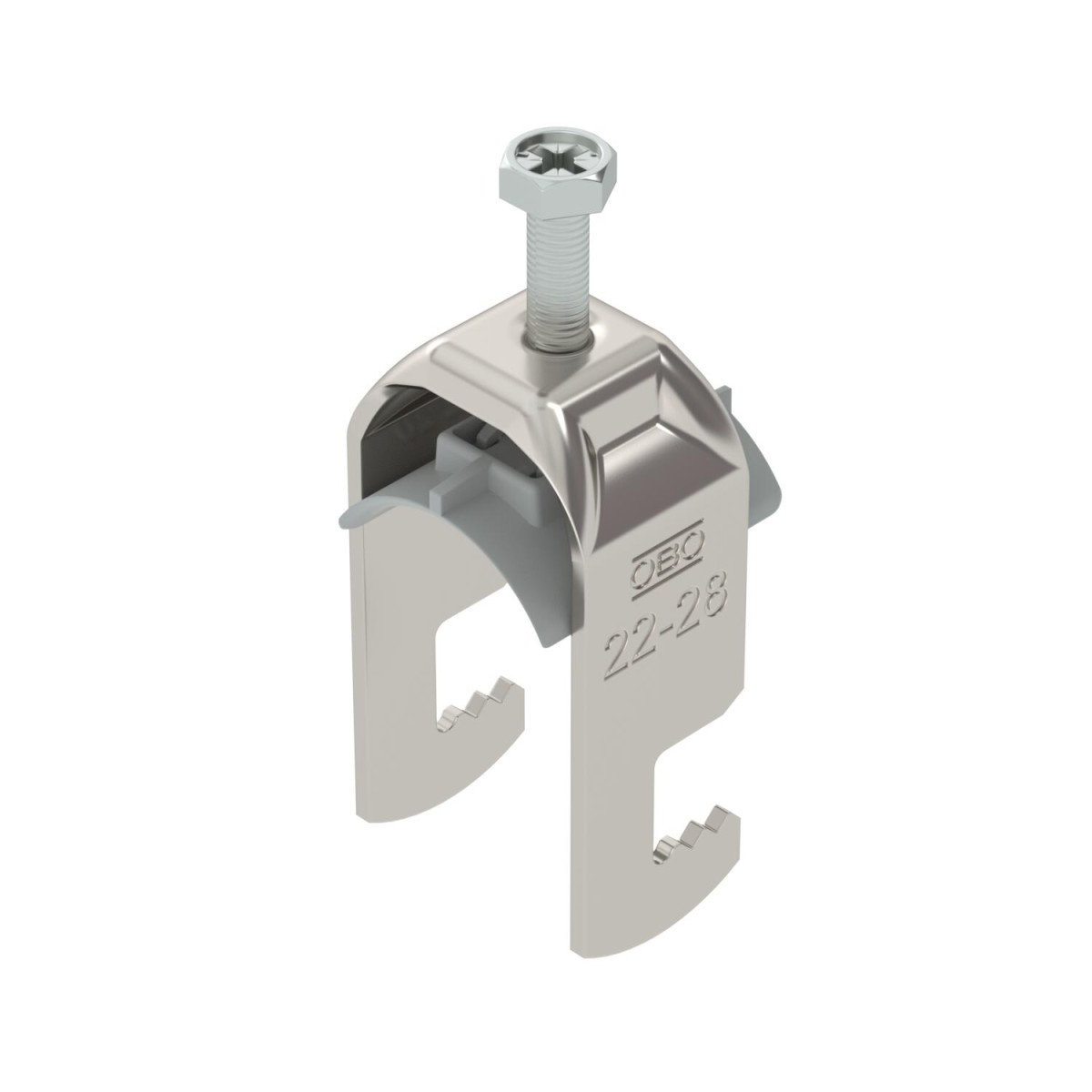 OBO 2056 / 2058 Clamp Clip 2056 22-28MM roestvrij staal a2 1.4301 blank, nabehandeld