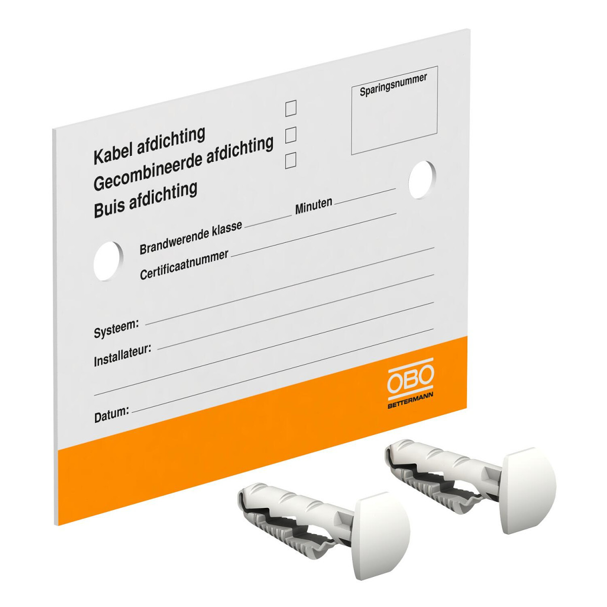 OBO Markeringsplaat Voor afschottingssystemen 100x1x70mm polystyreen wit