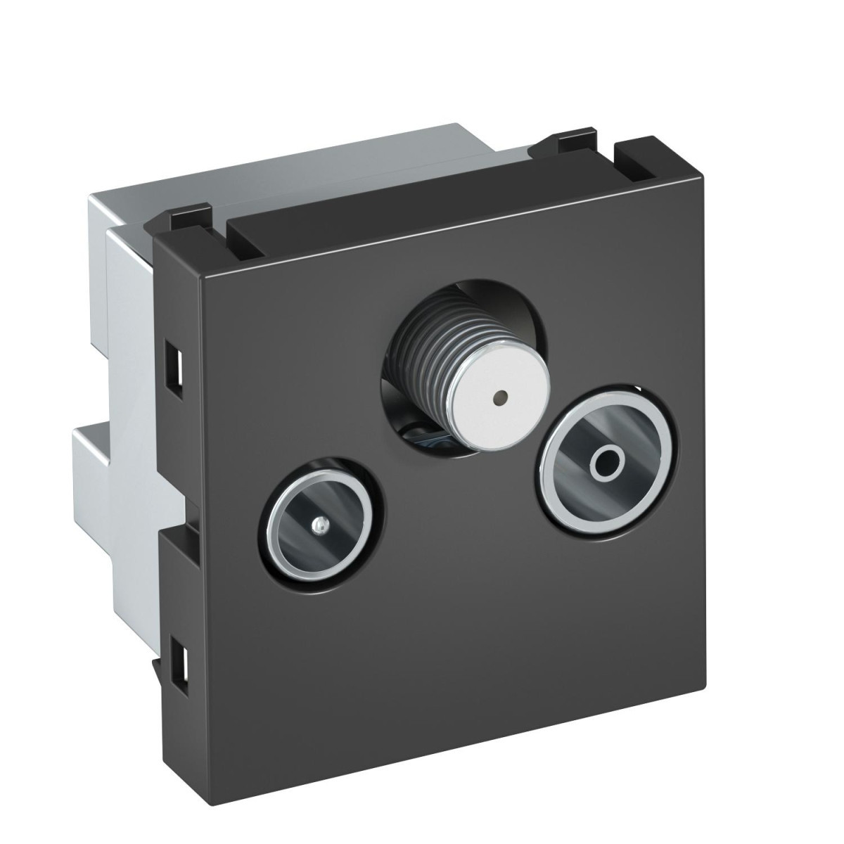 OBO Antenne Stekkerdoos radio - TV - sat 45x45mm polycarbonaat zwartgrijs