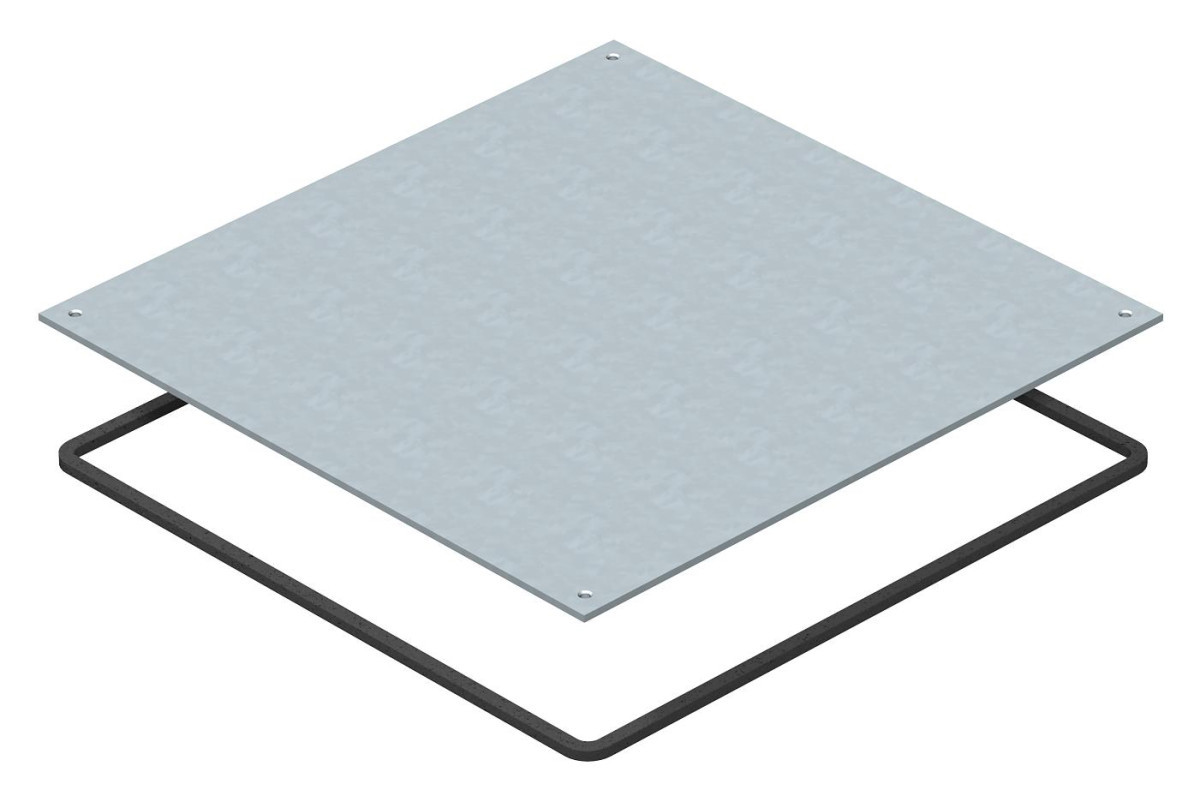 OBO Blinddeksel Uzd350-2/3 voor nat onderhoud 383x383x4 staal sendzimir ve