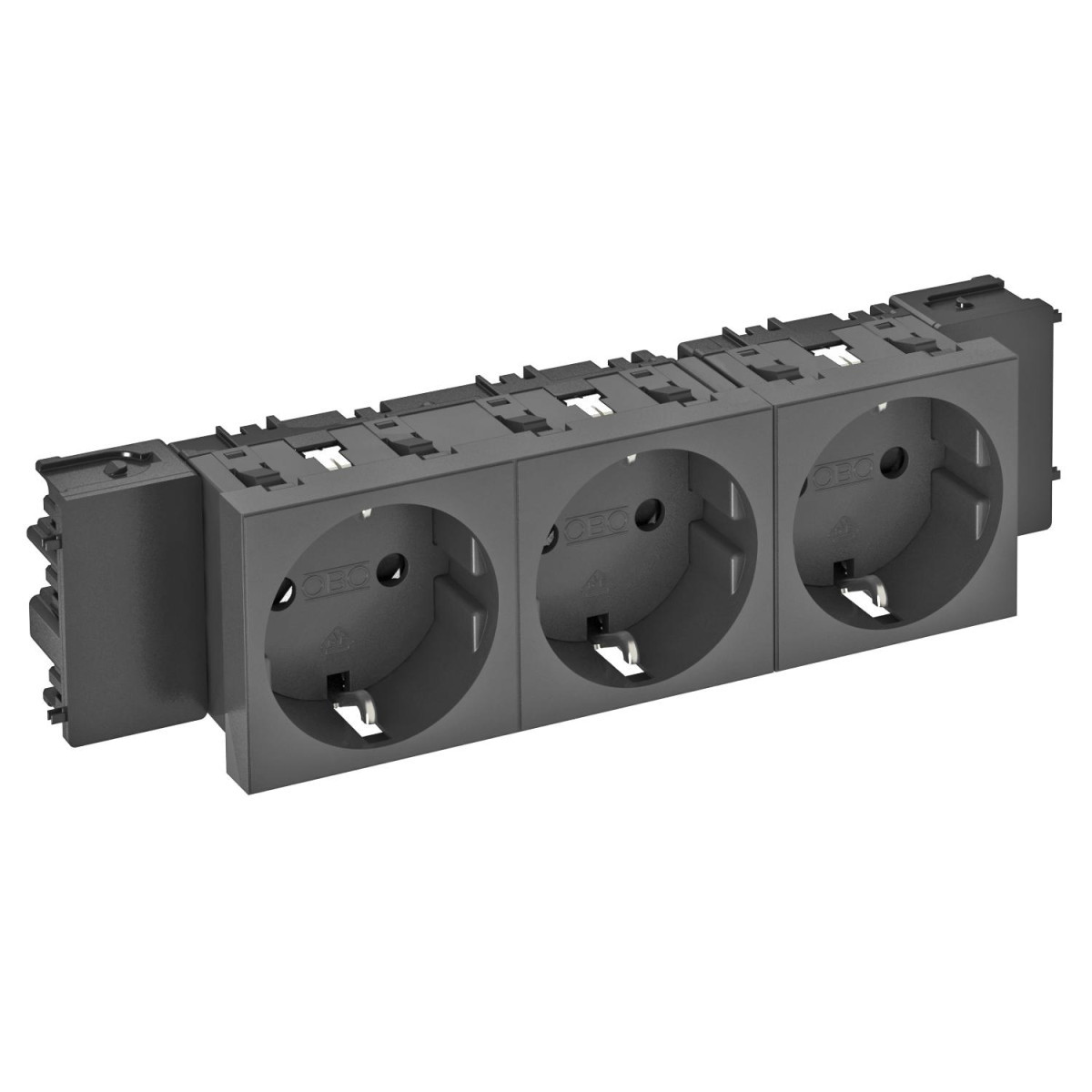 OBO Contactdoos, 3-VDG, 0° moduul-45 met zijaansluiting 250V, 10/16a polyc