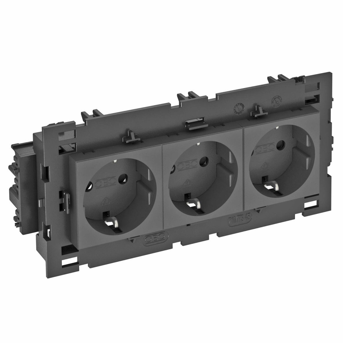 OBO Contactdoos, 3-VDG, 0° moduul-45 met zijaansluiting 250V, 10/16a polyc