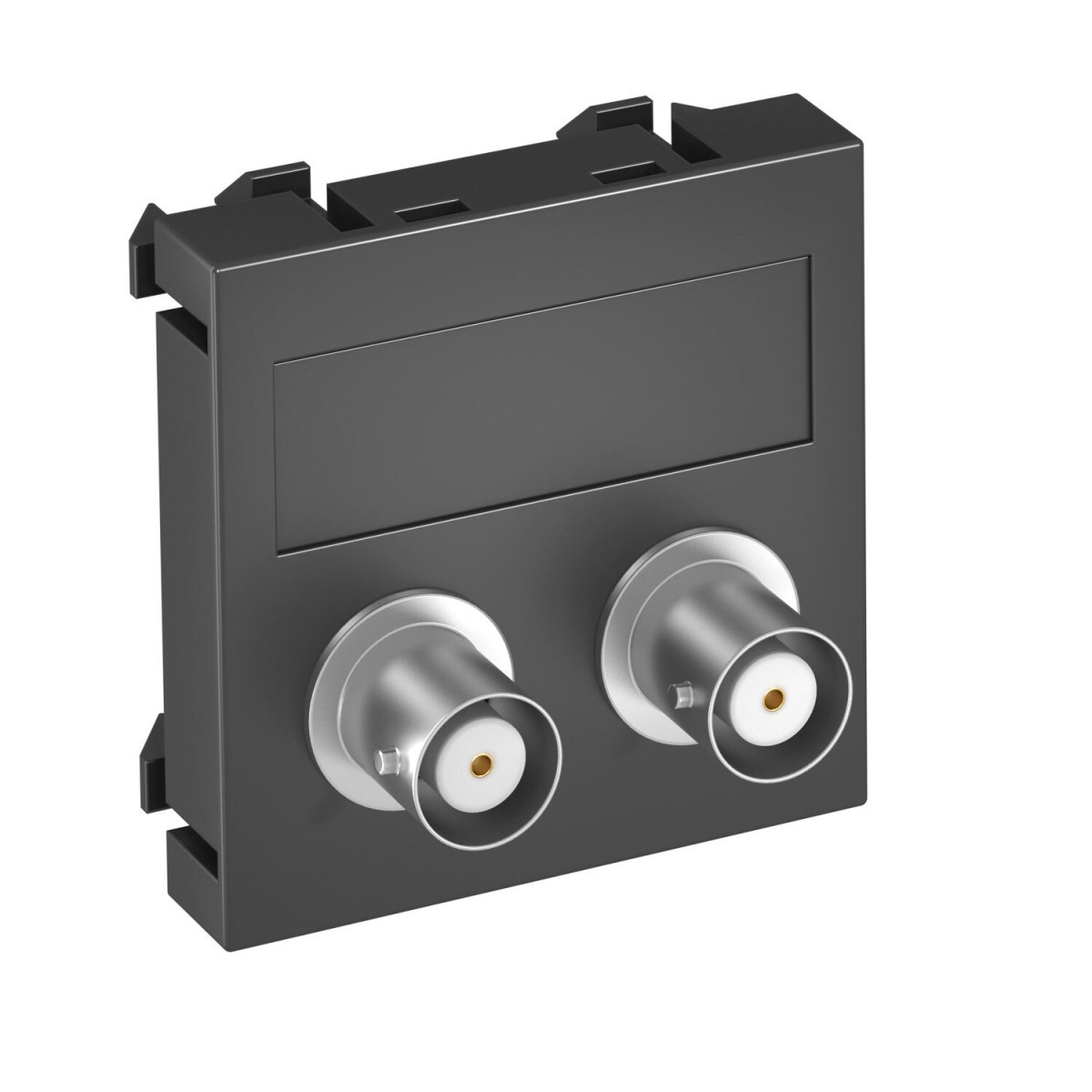 OBO Modul 45® Multimedia Draagplaat Audio-BNC 2X koppeling connect.-connect. 45x45mm polycarbon