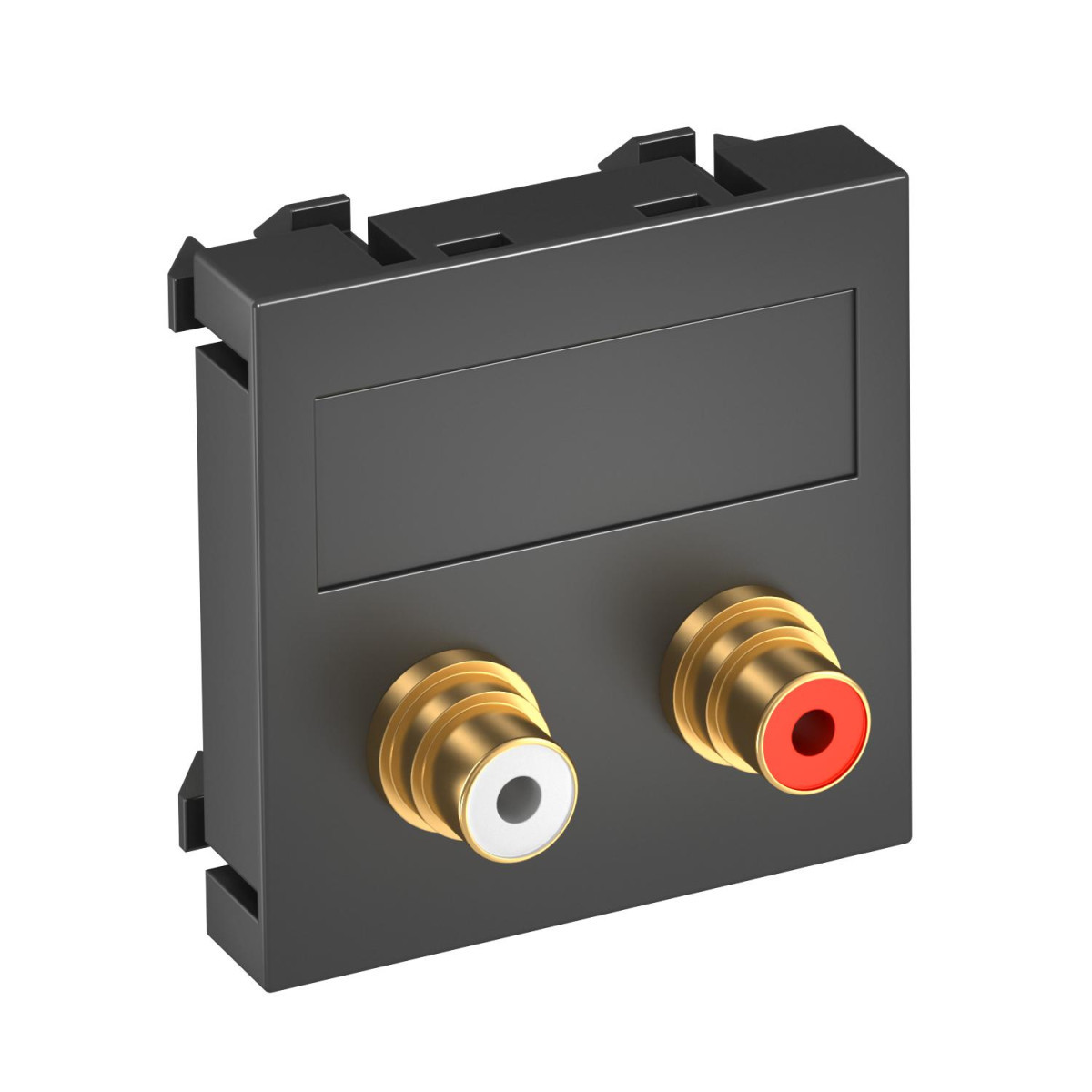 OBO Modul 45® Multimedia Draagplaat Audio-cinch 2X koppeling connect.-connect. 45x45mm polycarb