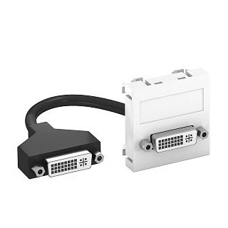 OBO Draagplaat DVI met kabel, connector-connector 45x45mm, PC, zuiver wit,