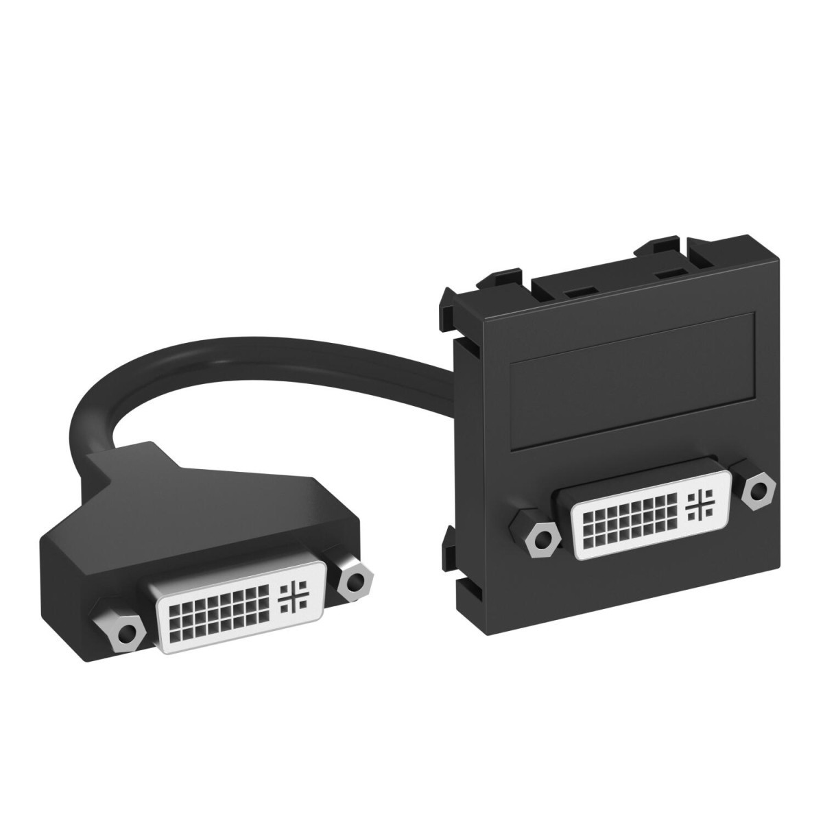 OBO Modul 45® Multimedia Draagplaat Dvi met kabel, connector-connector 45x45mm polycarbonaat ZW