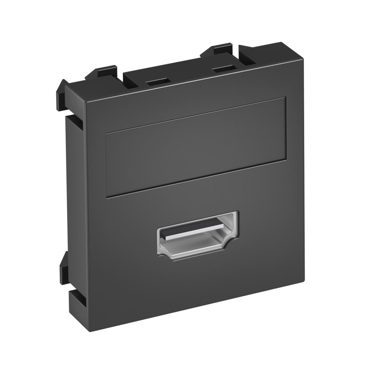 OBO Modul 45® Multimedia Draagplaat Hdmi connector met schroefaansl. 45x45mm polycarbonaat zwar