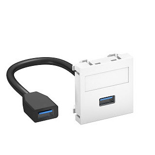 OBO Draagplaat USB 3.0 A-A met kabel, connector-connector 45x45mm, PC, zui