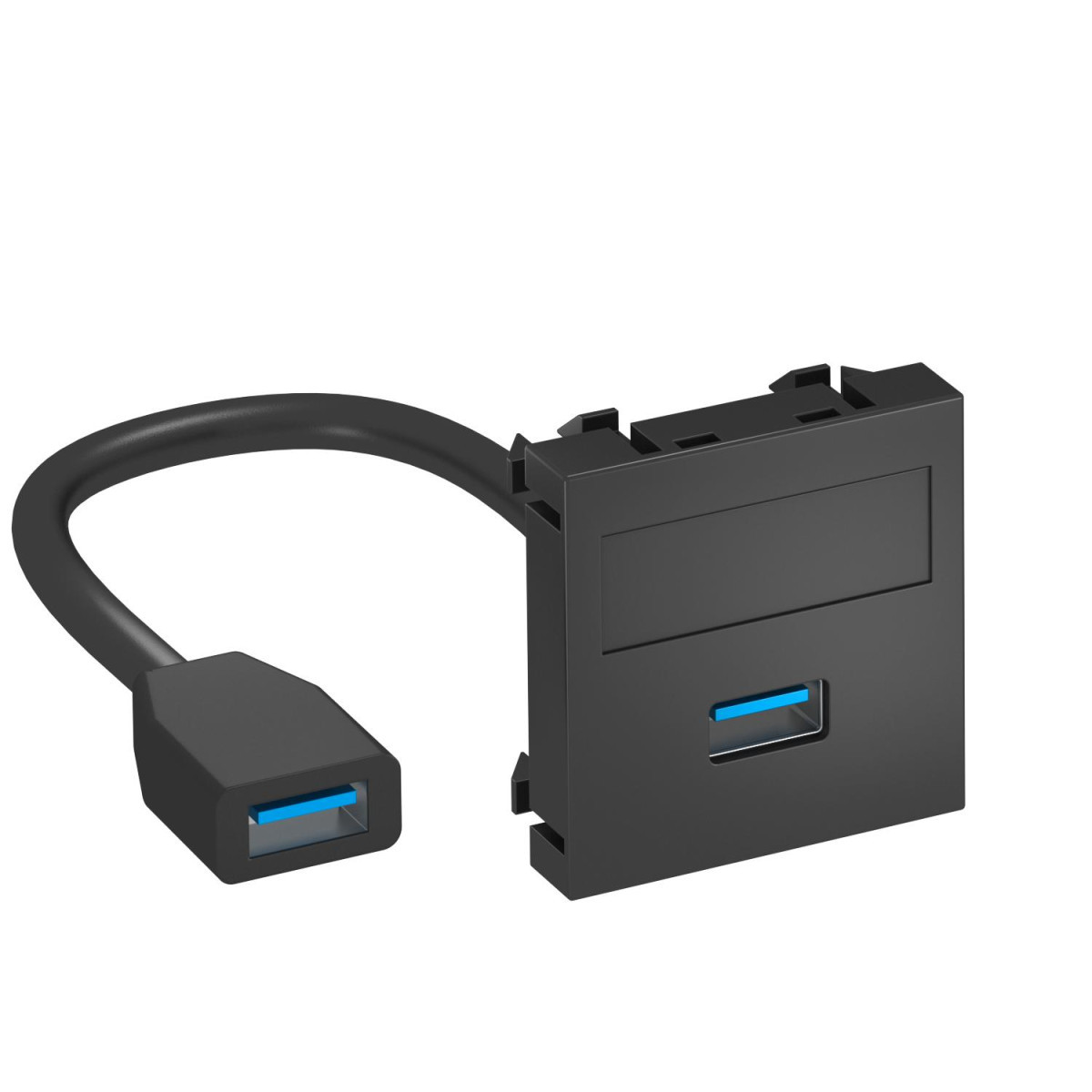 OBO Modul 45® Multimedia Draagplaat Usb 3.0 A-A met kabel, connector-connector 45x45mm polycarb