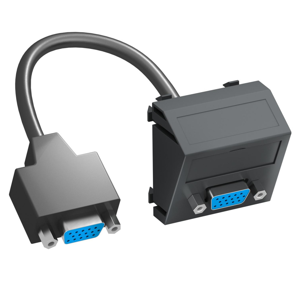 OBO Modul 45® Multimedia Draagplaat Vga met kabel, connector-connector 45x45mm polycarbonaat ZW