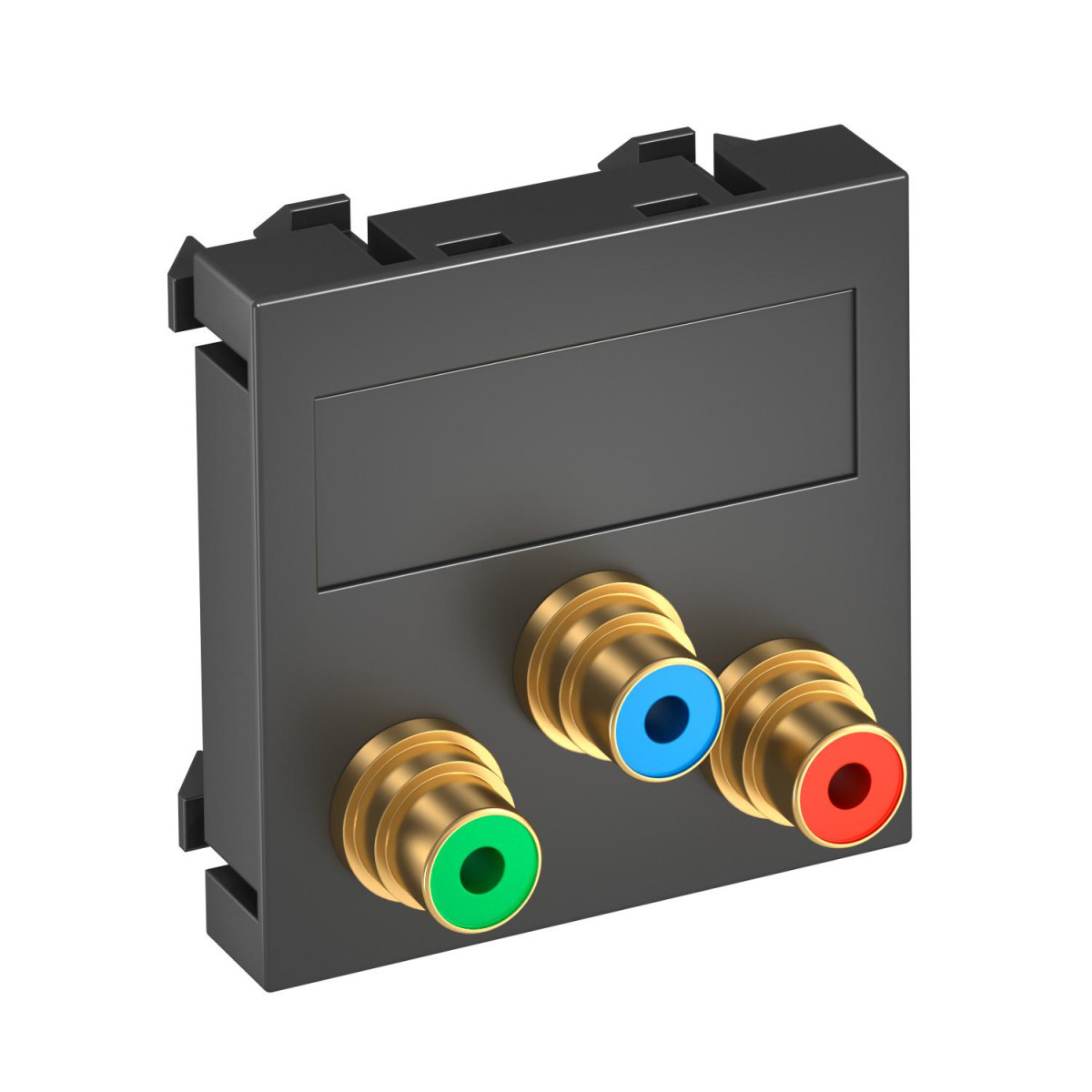 OBO Modul 45® Multimedia Draagplaat Video-cinch 3X koppeling connect.-connect. 45x45mm polycarb