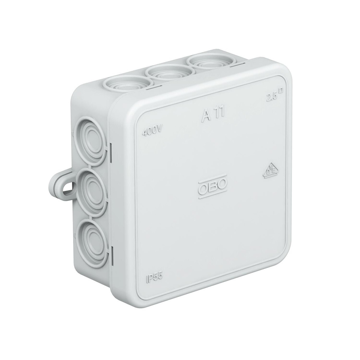 OBO EcoLine Junction Box 85x85x40 polyethyleen eco lichtgrijs ral 7035