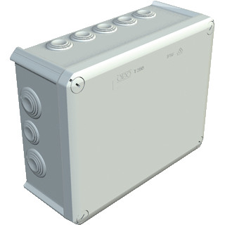 OBO KABELDOOS MET RODE DEKSEL M25 EN M32, 25MM2 500V, IP66 240X190X95, PP/