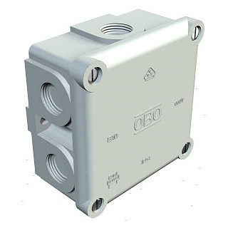 Obo Kabeldoos PG16 4MM2 660V,ip54 91x91x51 uf TYP 131.5 lichtgrijs ra
