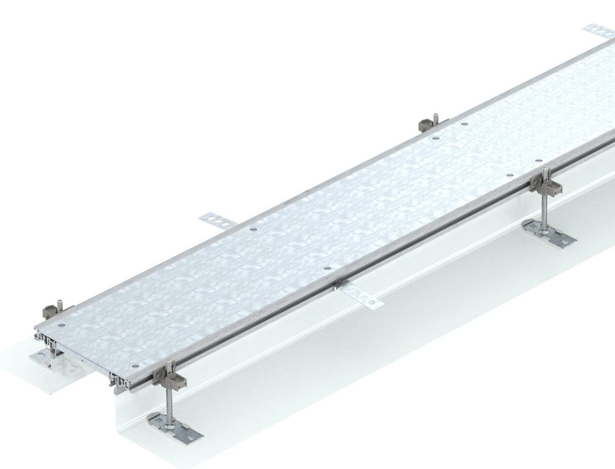 OBO OKA-Serie Kanaaleenh.Gelijk met afwerkvl blind 2400x200x140 staal sendzimir verz