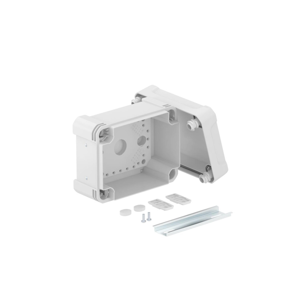 OBO Lege Behuizing met rail 2069 150x116x86 polycarbonaat lichtgrijs ral 7