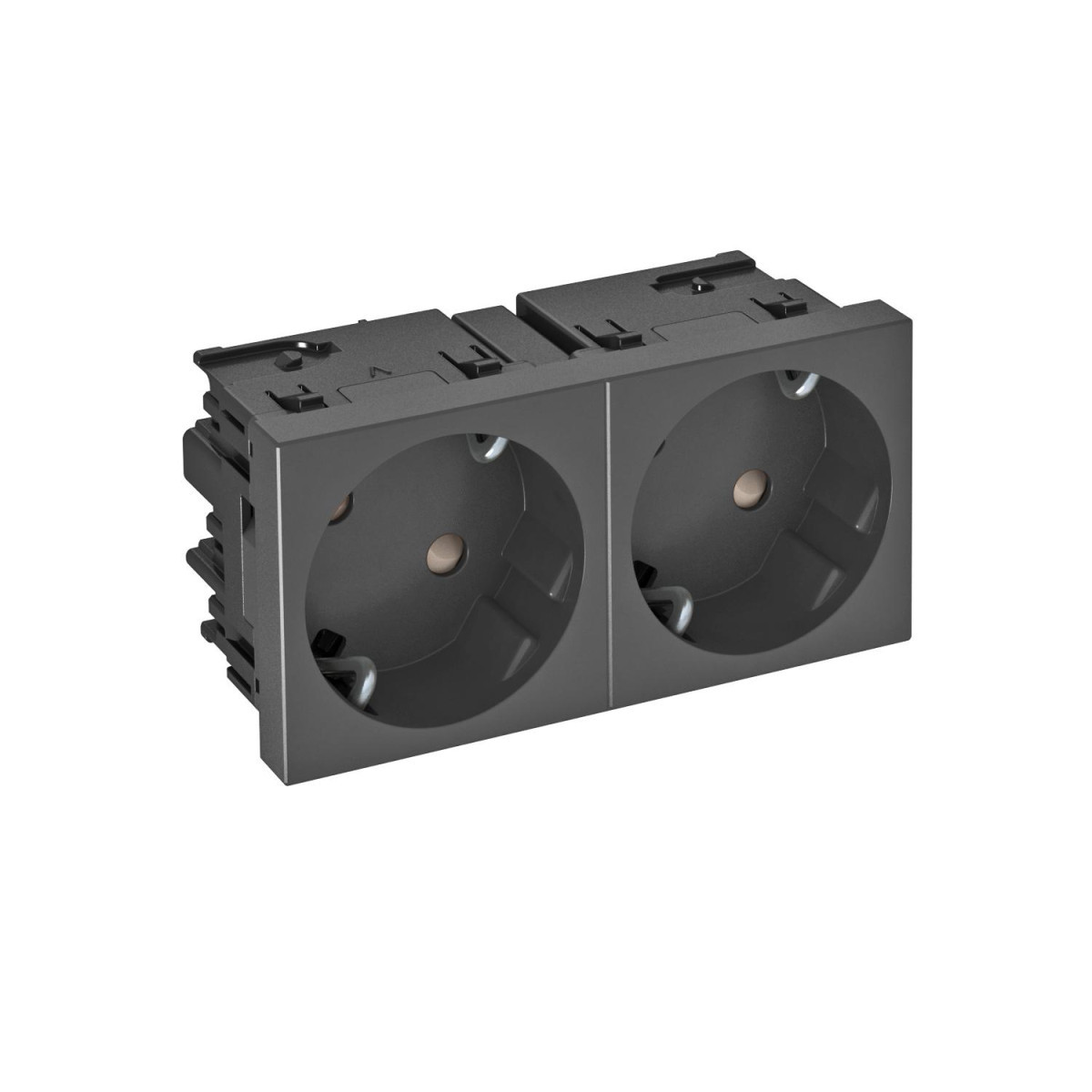 OBO Modul 45® Contactdoos, 2-VDG, 33° moduul-45 met zijaansluiting 250V, 10/16a poly