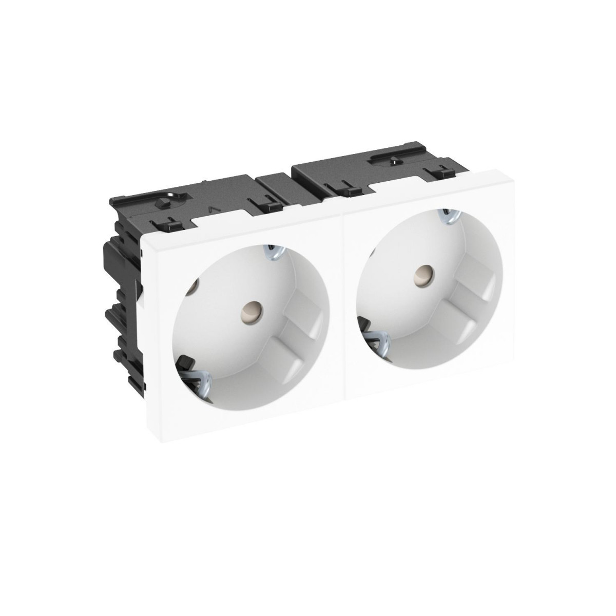 OBO Modul 45® Steckdosen Contactdoos, 2-VDG, 33° moduul-45 met zijaansluiting 250V, 10/16a poly