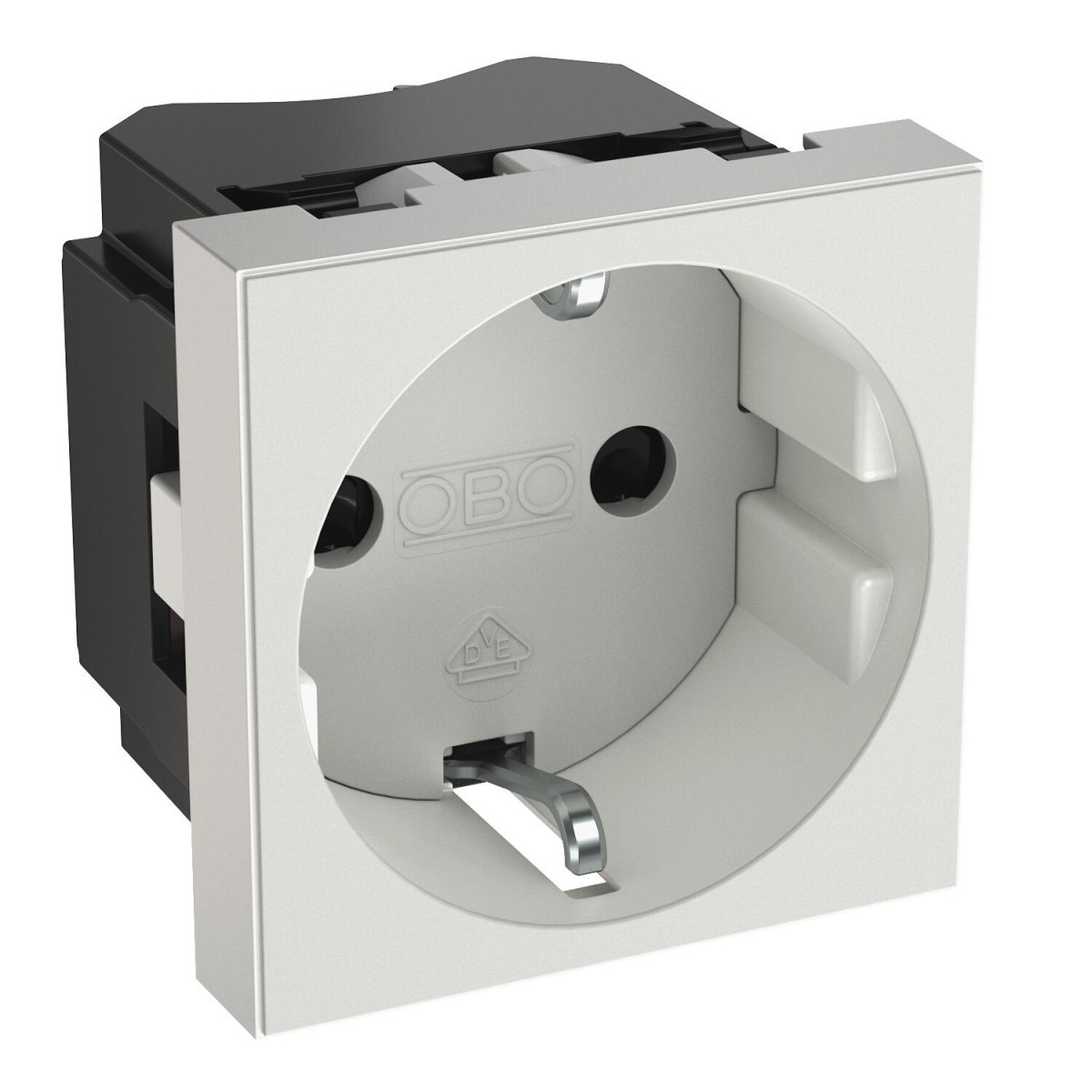 OBO Modul 45® socket Socket 0°, single protective contact 45x45x42 polycarbonate eco mat zu