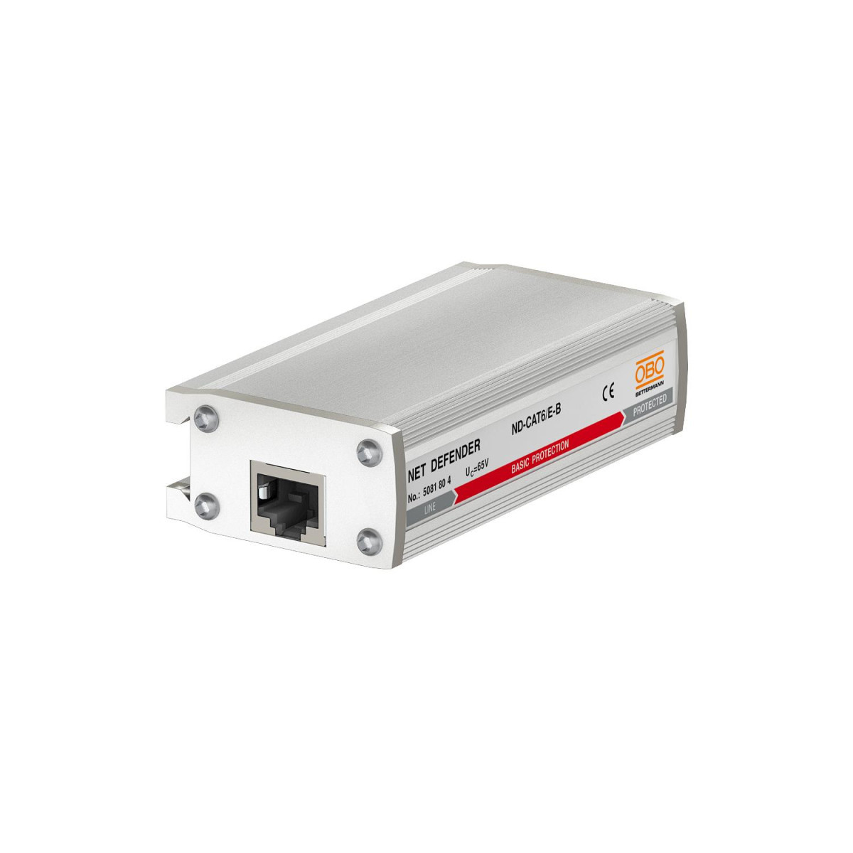OBO Net Defender basis voor klasse E/cat6 65V aluminium zilvergrijs ral 70