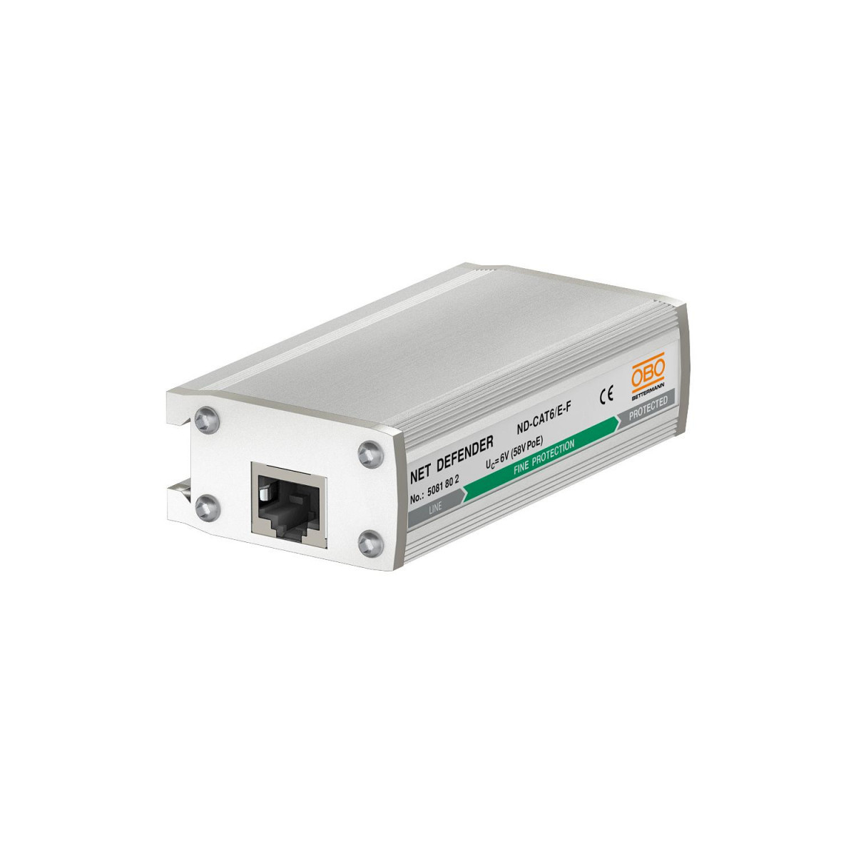 OBO Net Defender fijn voor klasse E/cat6 58V aluminium zilvergrijs ral 700