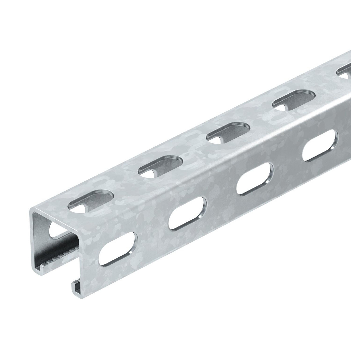 OBO Rail system Profielrail Met zijperforatie, sleuf 22 MM 6000x41x41 staal sendzimir