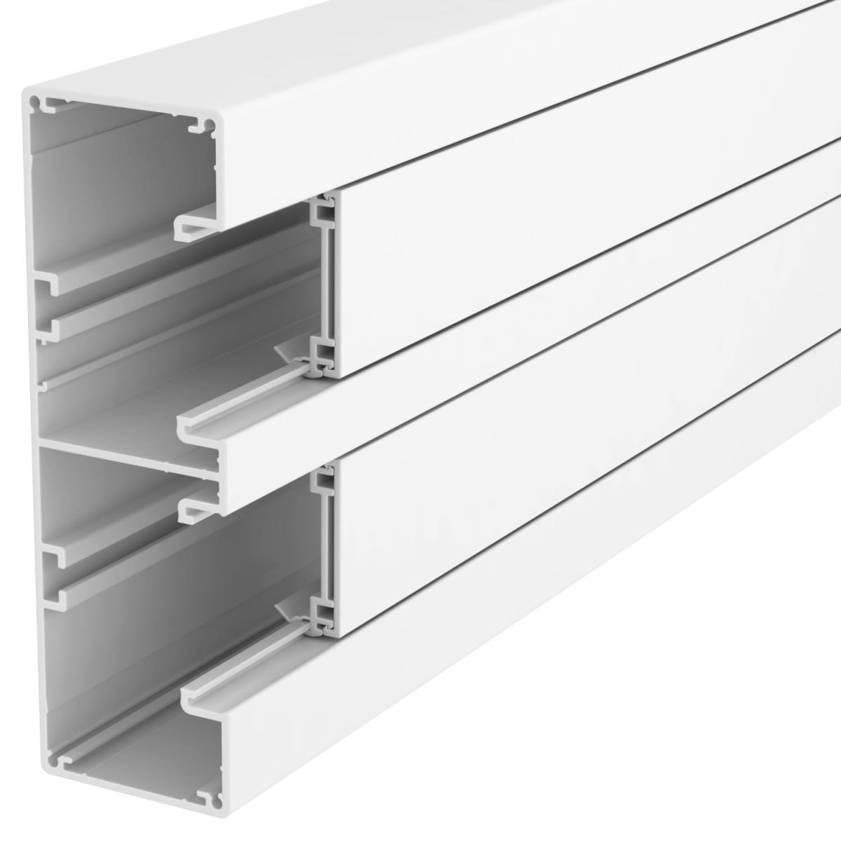 OBO Rapid 45® Wandgoot Rapid 45-2 2-kanaal alu 53x165x2000 aluminium zuiver wit ral