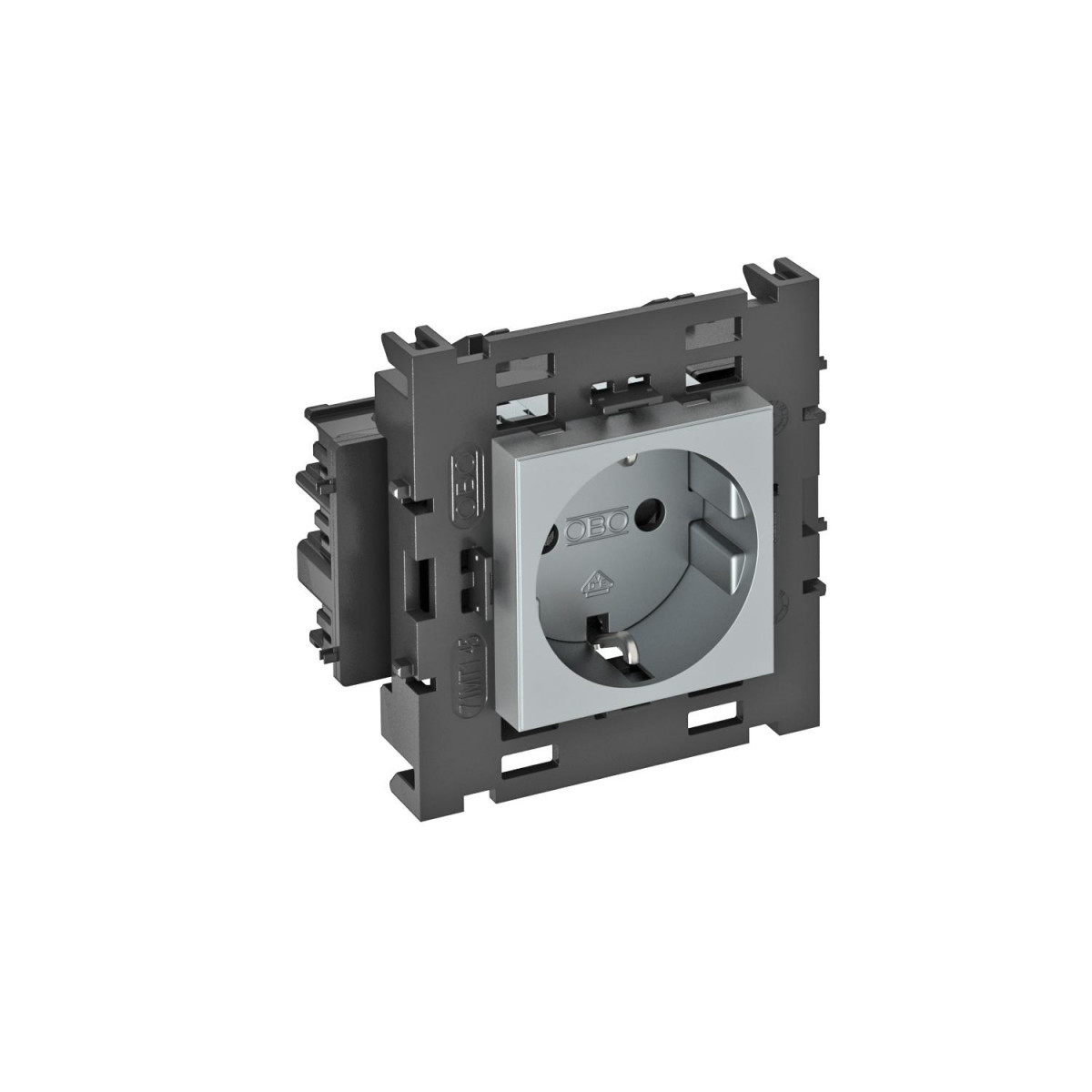 OBO Modul 45® Steckdosen Contactdoos, 1-VDG, 0° moduul-45 met zijaansluiting 250V, 10/16a polyc