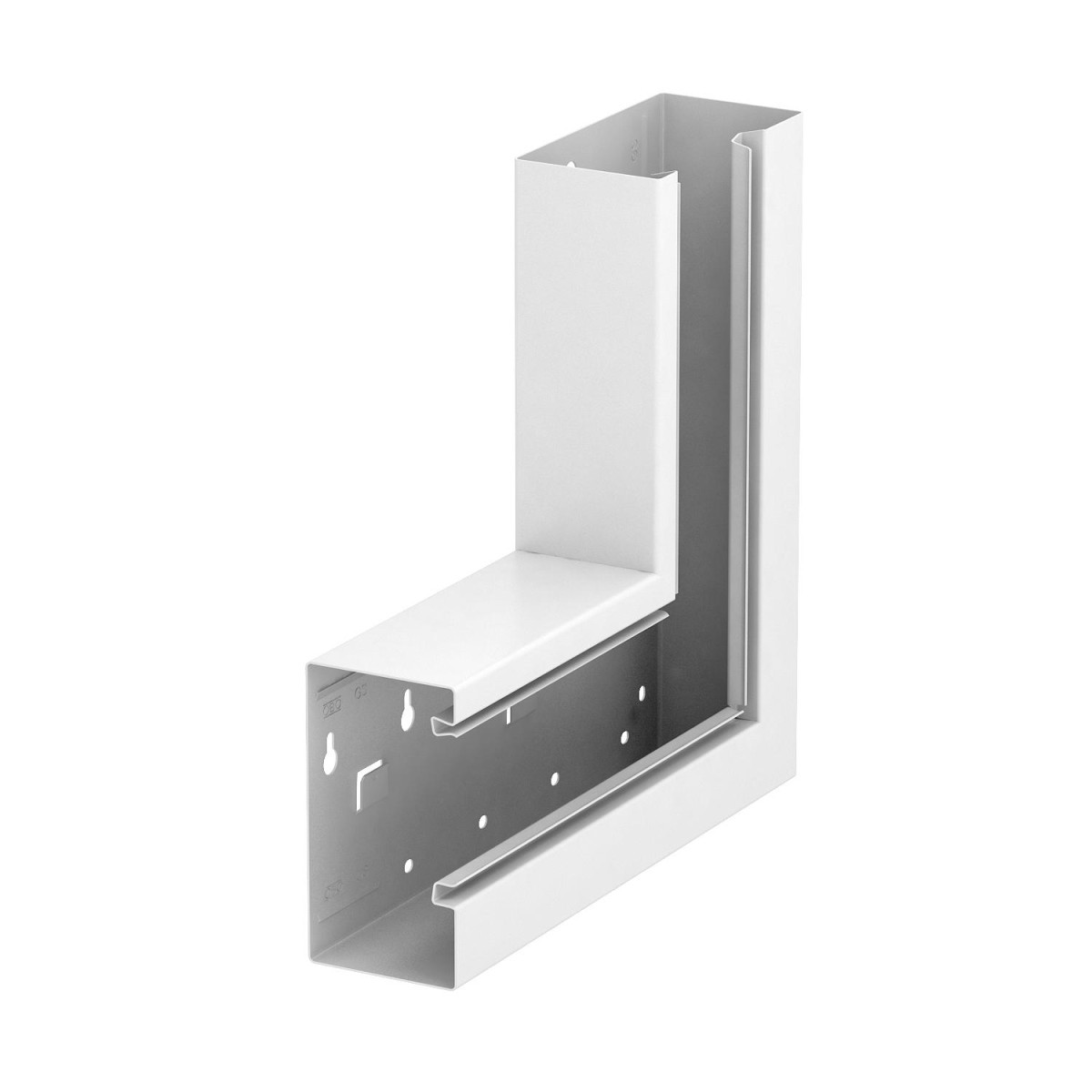 OBO Rapid 80® Platte Hoek stijgend asymmetrisch 70x130x300 staal zuiver wit ral 9010