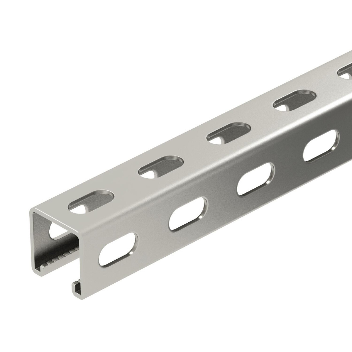 OBO Rail system Profielrail Met zijperforatie, sleuf 22 MM 6000x41x41 roestvrij staal