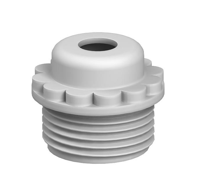 OBO Schroefdraadnippel Met opening M12 polyethyleen lichtgrijs ral 7035