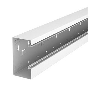 OBO Rapid 80® Wandgoot Asymmetrisch 70x130x2000 staal zuiver wit ral 9010