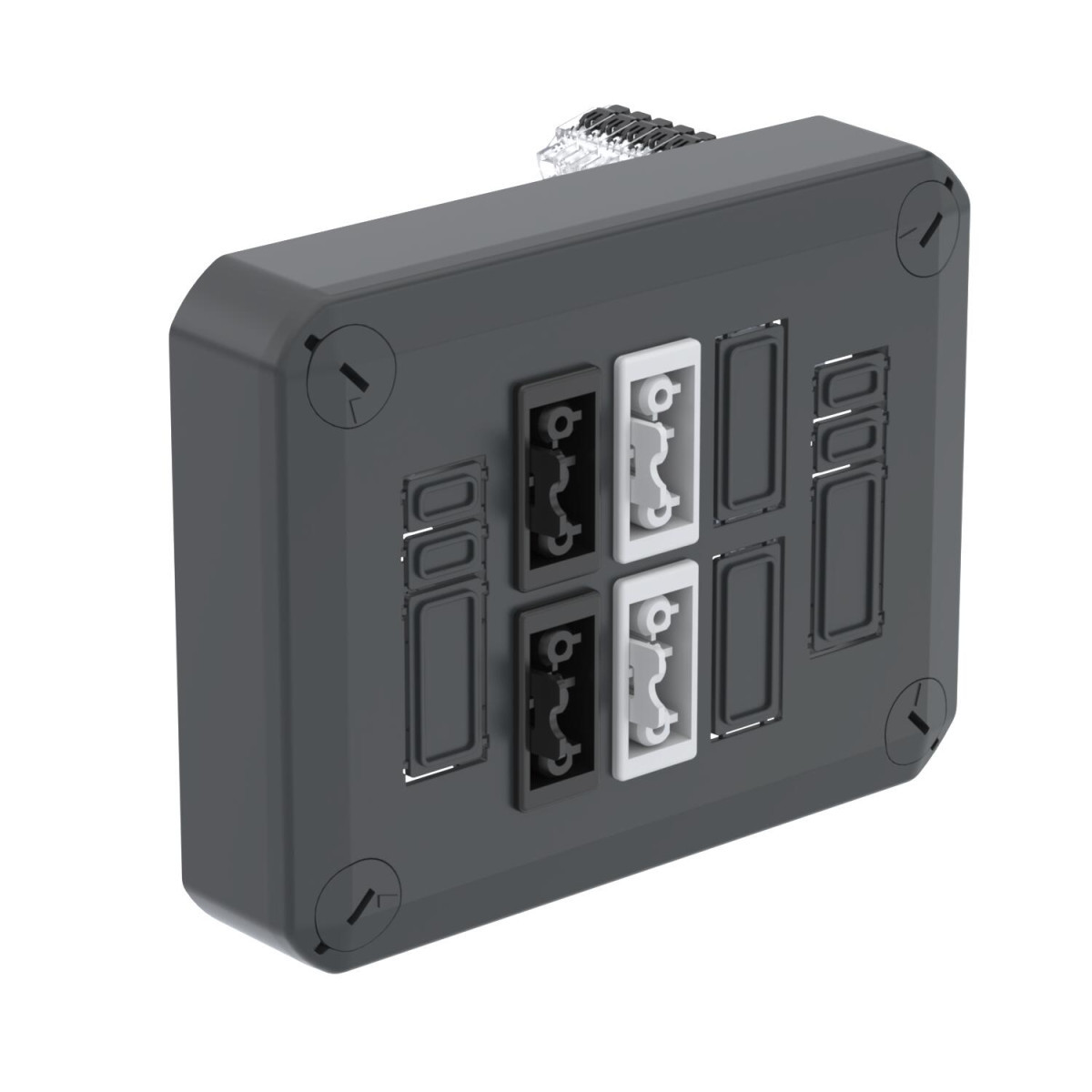 OBO T-Serie Stekerbare T100 deksel met GST18 4x3p (2Z+2W) 150x116x60 polypropyleen