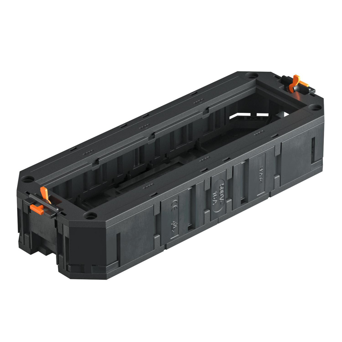 OBO Universele Drager voor 4X module 45 208x76x40 polyamide grafietzwart R