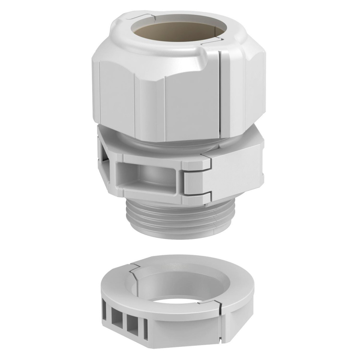 OBO V-TEC TB Deelbare Wartel met dichtring 1 kabel M25 polycarbonaat lichtgrijs
