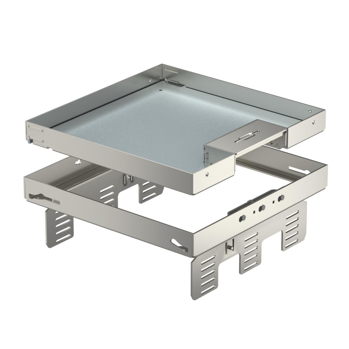 OBO Vierkante Cassette met snoeruitgang 243x243mm roestvrij staal 1.4301 A