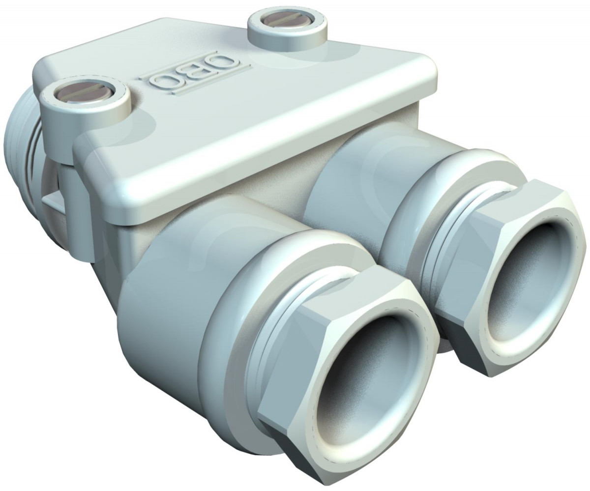 OBO Wartel Met twee uitgangen ip54 PG13,5 duroplast, aminoplast type 131.5