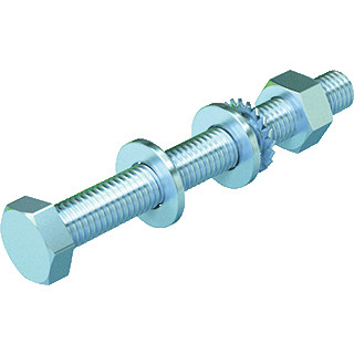 OBO ZESKANTBOUT MOER+SLUITRING+VEERRING M10X90, ST, F