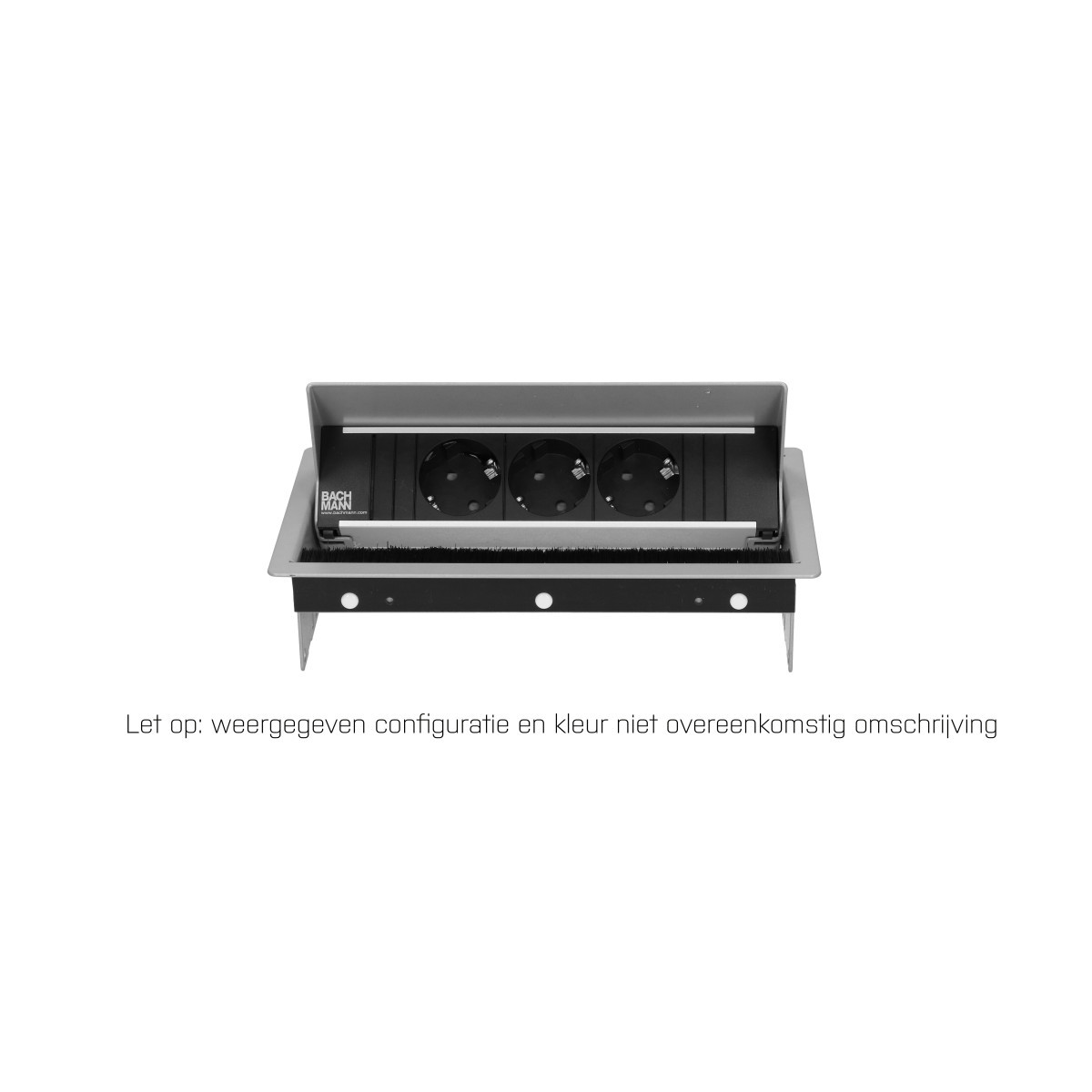 OCS Inbouw stopcontacten Coni - 4X 230V ra - 0,2M GST O.G. - zilvergrijs