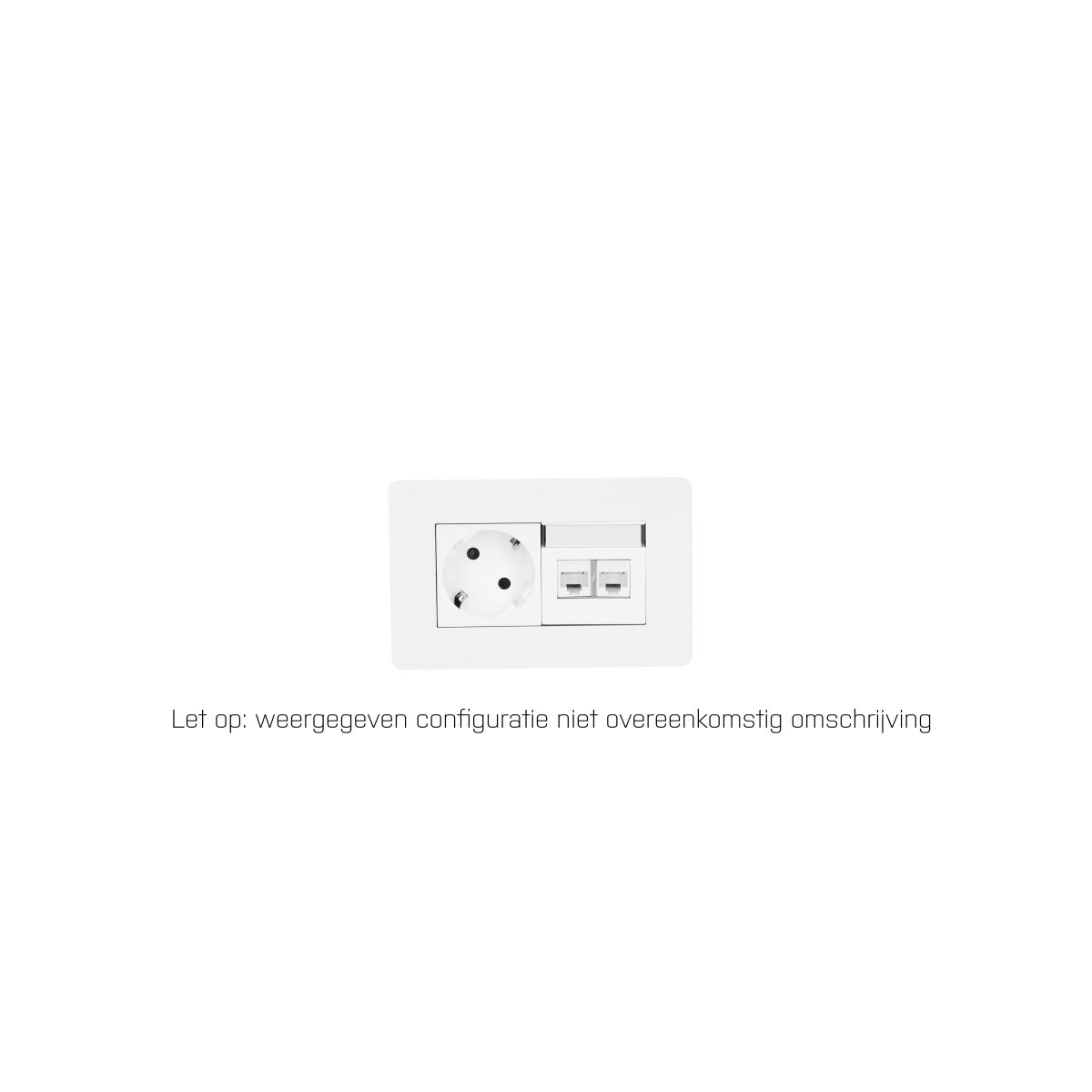 OCS Inbouw stopcontacten Evia - 1X 230V ra + 2X cat6 - 1M GST O.G. - zwart