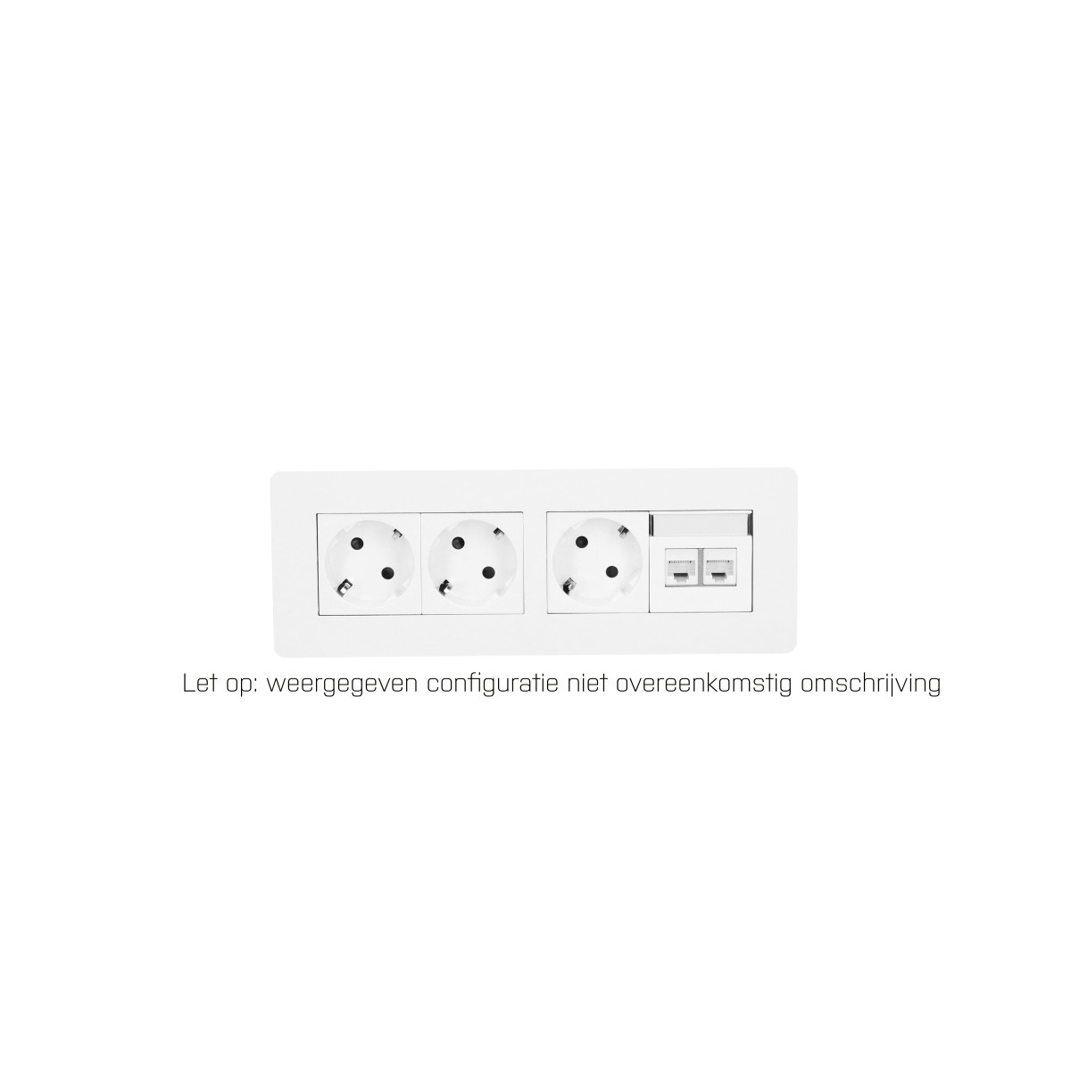 OCS Inbouw stopcontacten Evia - 3X 230V ra + 1X usb A/C CHRGR - 1M GST O.G. - wit